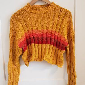 Crop Knit Sweater - Retro Vibes